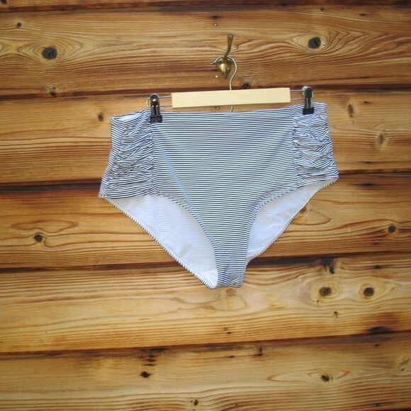 Sea Level Black White High Waist Bikini Bottoms 16 - Picture 3 of 11